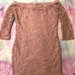 🌸 Rose Gold (pink) Laced Dress Off shoulder mini  🌸
